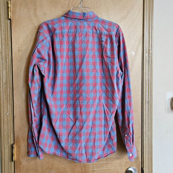J Crew Slim Shirt L Long Sleeve Check Red Blue - Picture 2 of 10
